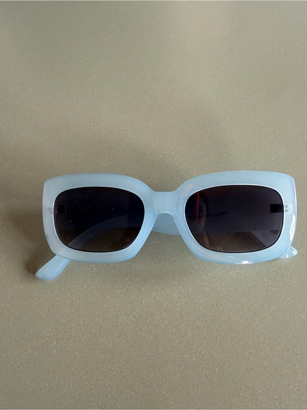 Aerie NWOT Chunky Retro Rectangular Light Blue Sunglasses